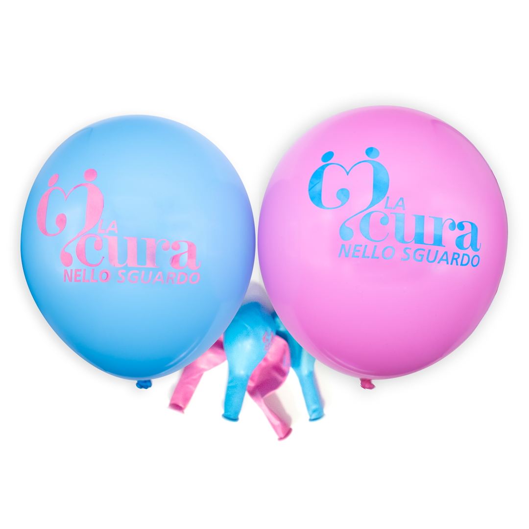 LaCuraNelloSguardo - Set da 10 Palloncini Biodegradabili Azzurri e Rosa