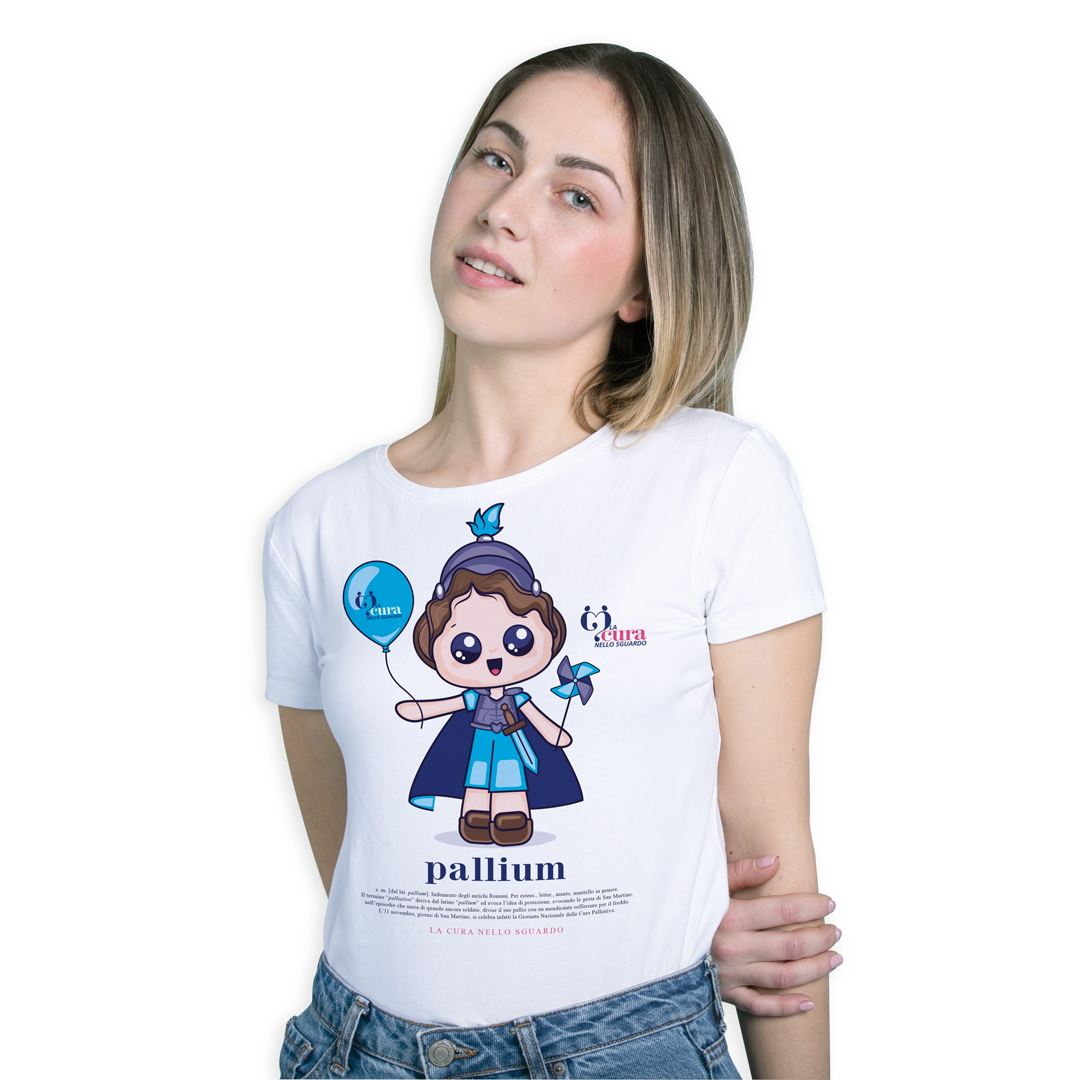 LaCuraNelloSguardo - T-Shirt Donna con illustrazione Pallium